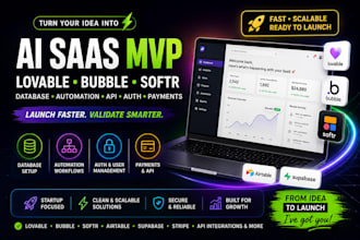 build ai saas mvp with lovable bubble softr airtable database automation setup