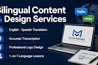provide professional translation, writing, logo design, and tutoring