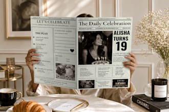 design a personalized custom newspaper for any occasion