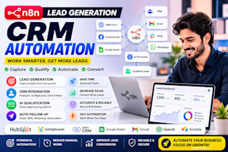 build n8n lead generation, CRM automation, lead follow up and ai workflow