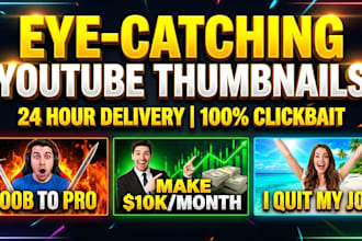 design eye catching youtube thumbnail in 1 hour