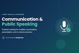 coach you in public speaking, communication and soft skills