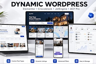 build dynamic wordpress website using elementor crocoblock jetengine and acf pro