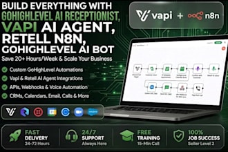 build gohighlevel ai receptionist, vapi ai agent, retell n8n, gohighlevel ai bot