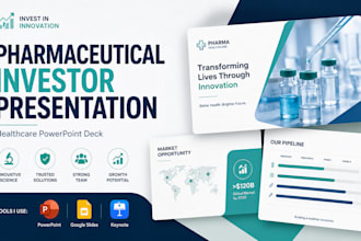 design pharmaceutical investor presentation, healthcare powerpoint deck