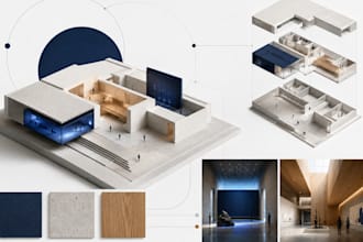 create architectural concept design and functional space planning