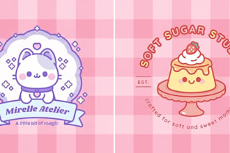 design a cute and simple kawaii logo for your business