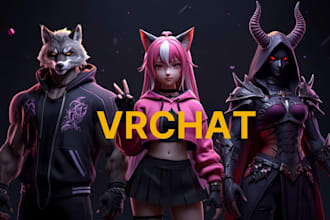 create 3d vrchat avatar, vtuber, vroid anime character model