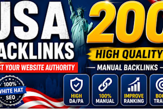 do 200 high da SEO backlinks for USA link building