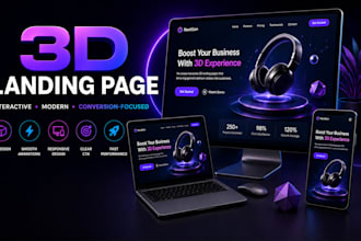 design an interactive 3d landing page for your business