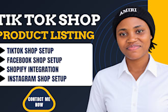 setup tik tok shop facebook instagram shop shopify dropshipping product listing