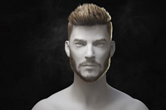 do realistic metahuman character, xgen hair, daz 3d,  groom hair, 3d xgen zbrush