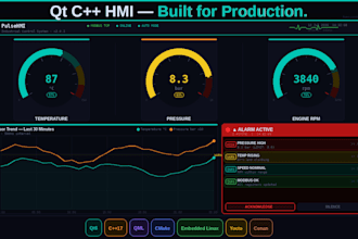 develop a qt cpp  desktop application for industrial systems