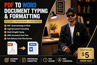 type and format PDF scanned or legal documents in word