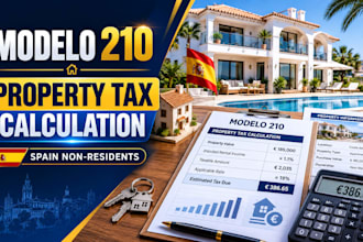 prepare spanish non resident propertytax and modelo 210 calculation rental incom