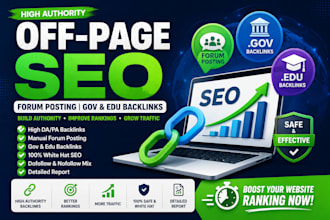 off page SEO, forum posting and high authority backlinks