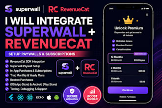 integrate superwall revenuecat paywall and subscriptions in your mobile app