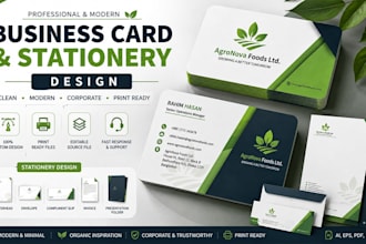 design a professional business card and stationery