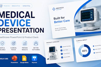 design medical device presentation, healthcare powerpoint product deck