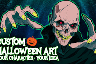 create a creepy horror halloween illustration
