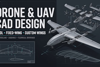 design and model your drone uav vtol aircraft or custom wing in cad