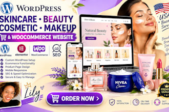 design wordpress skincare, beauty, cosmetic, makeup and ecommerce website