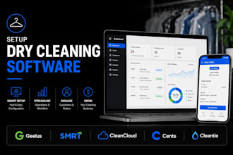 setup dry cleaning software geelus smrt cleancloud cents cleantie