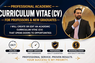 create or edit an academic curriculum vitae CV for professor and new graduates