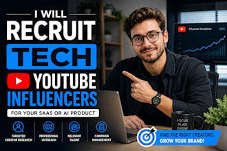 recruit tech youtube influencers for your saas or ai product