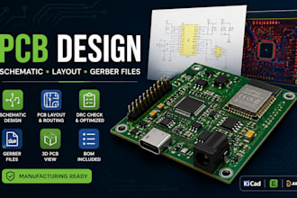 do pcb design, pcb layout, schematic and circuit design with geber files, kicad