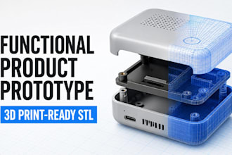 design functional product prototype and 3d printable stl in solidworks fusion360