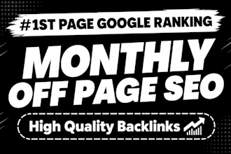 provide monthly off page SEO and link building services