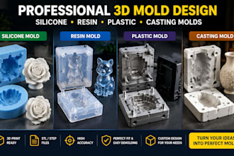 design custom 3d printable silicone resin plastic and casting mold from stl step