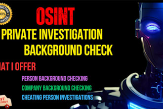 do osint background check, identity verification and people search as detective
