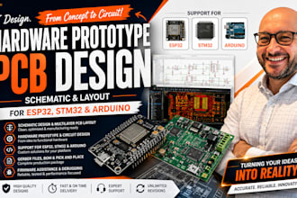 design hardware prototype pcb, schematic layout for esp32, stm32 and arduino