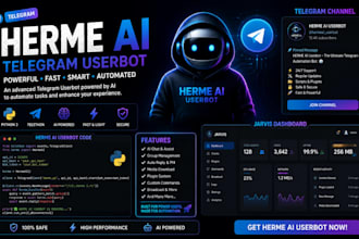 telegram bot herme ai code userbot telegram channel jarvis code jarvis dashboard
