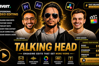 pro video editing for youtube talking head video and vsl