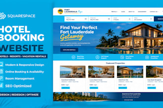 create a squarespace hotel booking vacation rental website