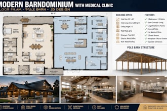 design modern barndominium floor plan pole barn medical clinic and 3dhome design