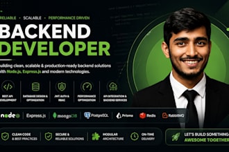 develop a nodejs backend, rest API and database