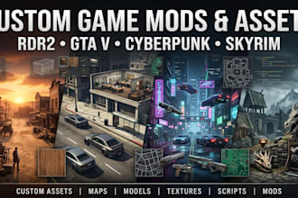 mod red dead redemption 2, gta 5, cyberpunk, and skyrim with custom assets