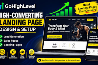 build gohighlevel landing page and sales funnel