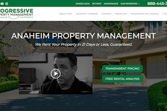 build property management website real estate lead generation landing page