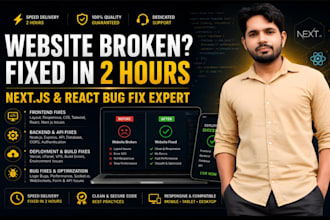 be your nodejs expert and react expert to fix bugs