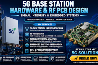 5g base station hardware, rf pcb design, signal integrity and embedded systems