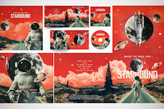 design album cover and cd or vinyl packaging, no ai