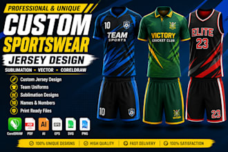 design custom sportswear jerseys and uniforms in coreldraw