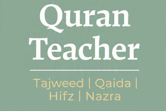 teach quran with tajweed,qaida and noorani