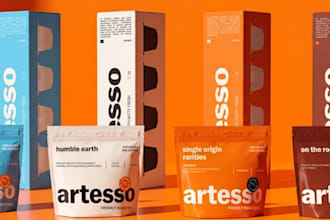 design creative coffee packaging pouch design bag design label packaging design