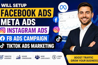 setup facebook ads meta ads instagram ads fb ads campaign tiktok ads marketing